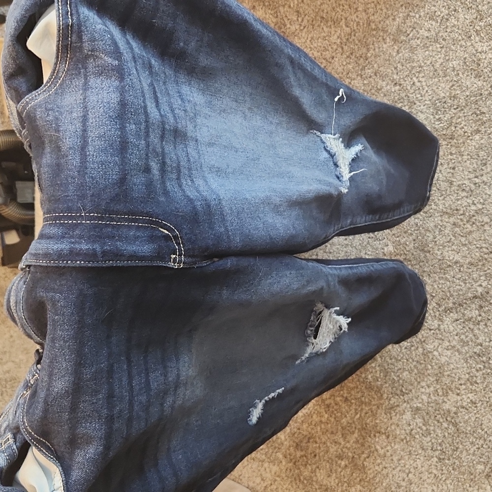 Womens Kancan Distressed Blue Jeans